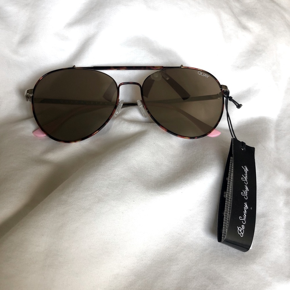 Quay Large tortoise style Aviator sunglasses